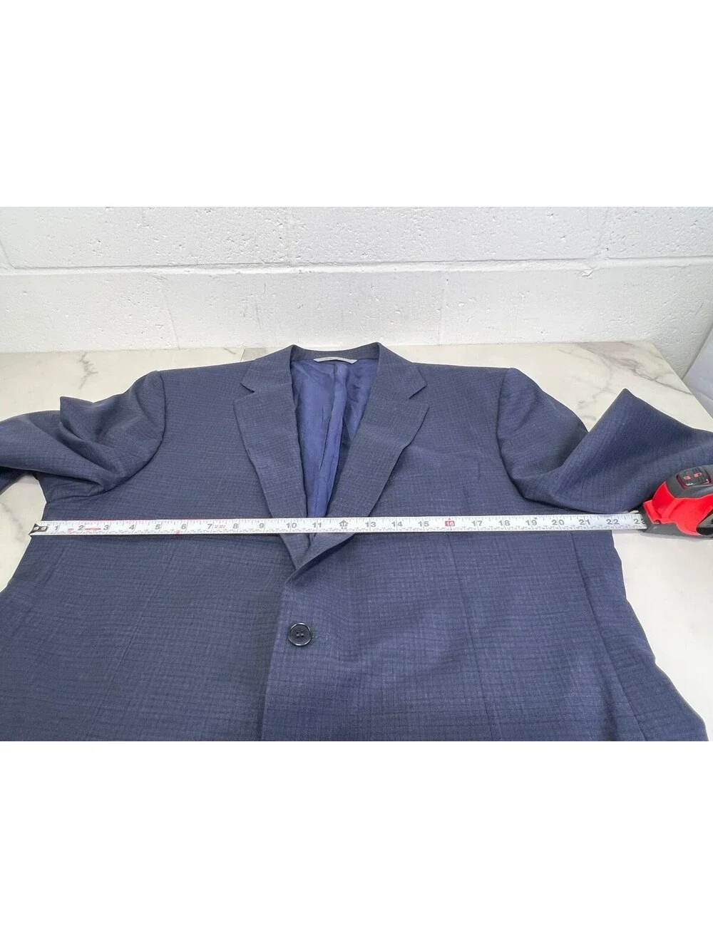 Canali Men's Navy Blue Wool Suit Jacket Size US 38 (EU 56R)
